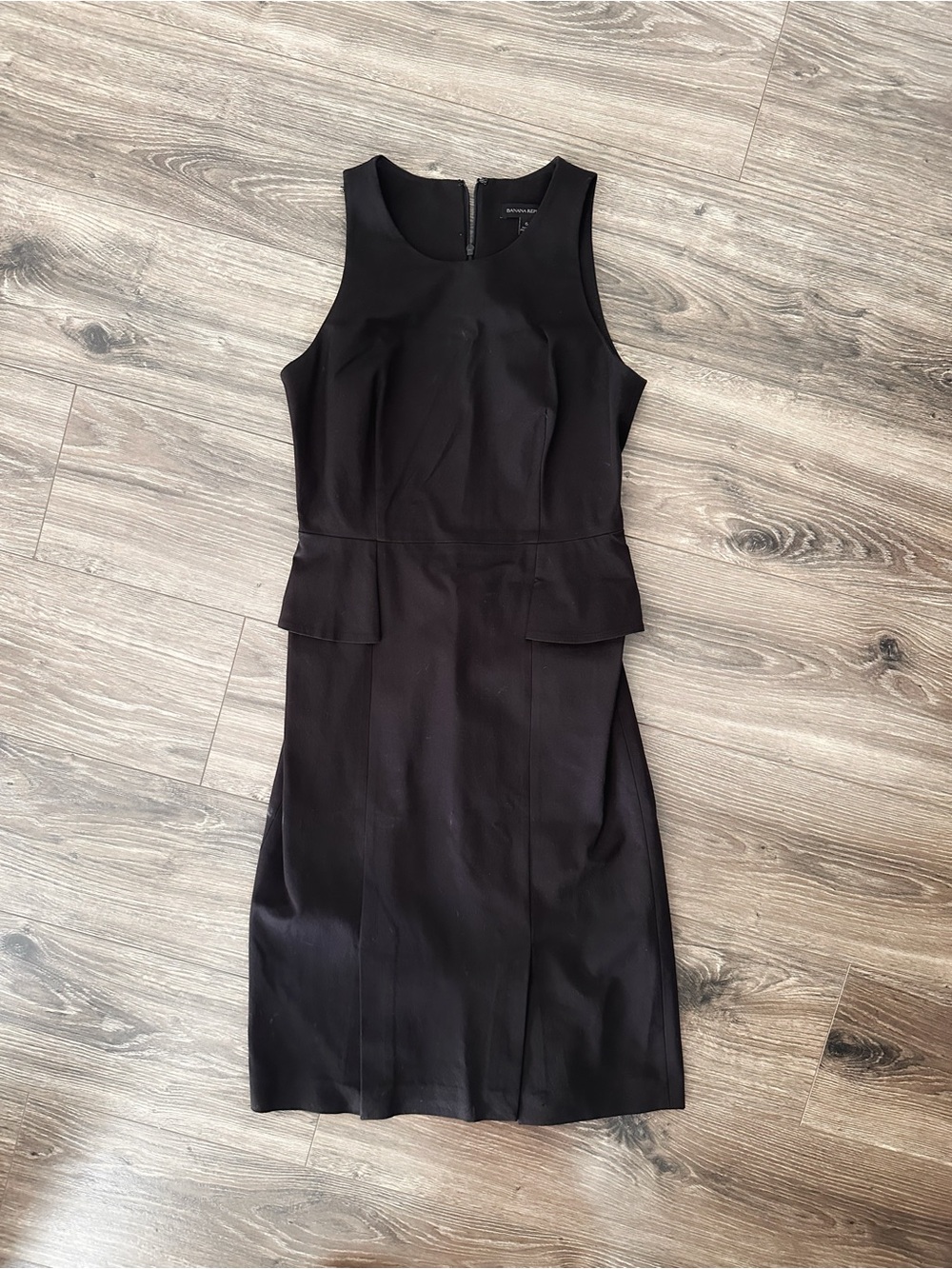 Banana Republic Black Sleeveless Peplum Sheath Dress